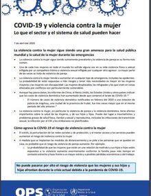 COVID-19 y violencia contra la mujer. Lo que el sector y el sistema de salud pueden hacer.